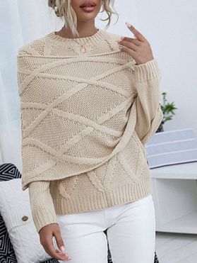 Chunky Cable Knit Sweater and Capelet Twinset