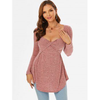 

Ribbed Front Twist Knitwear, Valentine red