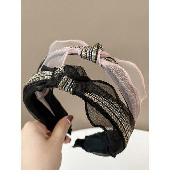 

2 Pcs Lace Metallic Embellished Hairband Set, Multicolor q