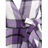 Robe Enveloppée à Carreaux Imprimée en Laine Mélangée - Violet clair S