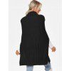 Turtleneck Side Slit Cape Sweater - BLACK XL