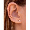 3 Pièces Ensemble de Boucles D'Oreilles à Motif Cœur - Or de Rose 