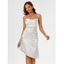 Robe à Bretelle Fendue à Côté en Satin à Volants - Or M