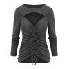 T-shirt Découpé en Avant à Cordon - Gris Foncé M