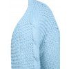 Lantern Sleeve Cable Knit Chunky Cardigan - LIGHT BLUE L