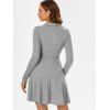 Twist Front Long Sleeve Heathered Dress - LIGHT GRAY XL