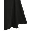 Long Sleeve Crossover Flared Dress - BLACK L