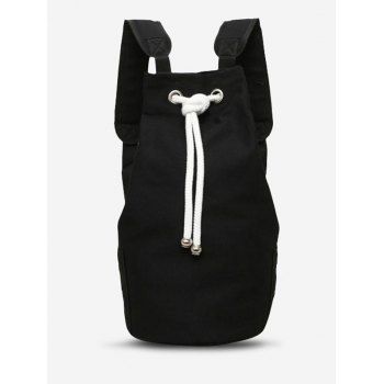

Canvas Drawstring Bucket Sports Outdoor Backpack, Black