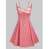 Sleeveless Lace Panel Heathered Dress - LIGHT PINK XL