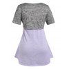 T-shirt Court Chiné de Grande Taille et Camisole - Violet clair M | US 10
