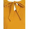 Robe Florale à Demi-Zip avec Nœud Papillon Au Dos - Deep Yellow L