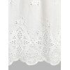 Plus Size Broderie Anglaise Roll Up Sleeve Blouse - WHITE 5X