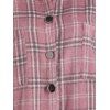 Plaid Pocket Flannel Longline Shacket - LIGHT PINK M