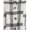 Plaid Pocket Flannel Longline Shacket - WHITE S