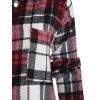 Plaid Pocket Flannel Longline Shacket - RED 2XL