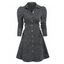 Mini Robe Ligne A Manches Gigot à Lacets - Gris Foncé XXL