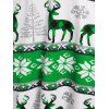 Christmas Snowflake Elk Print Sleeveless Dress - DEEP GREEN L