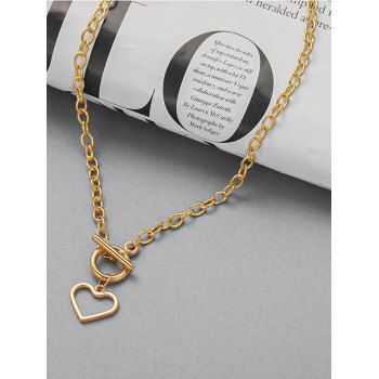 

Hollow Heart Thick Chain Toggle Necklace, Golden