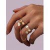 Butterfly Rhinestone Chain Combination Open Ring - GOLDEN 
