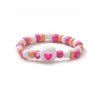 Heart Colorblock Small Beads Ring - HOT PINK 