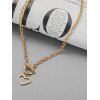 Hollow Heart Thick Chain Toggle Necklace - GOLDEN 