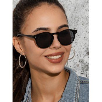 

Round UV Proof Minimalist Sunglasses, Black