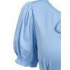 Mini Robe Vintage Ligne A Nouée en Avant avec Trou de Serrure - Bleu clair XXL