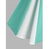 Robe Moulante en Blocs de Couleurs à Epaule Dénudée avec Bouton - Vert clair XXXL