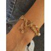 Butterfly Charm Faux Pearl Layered Bracelet - GOLDEN 