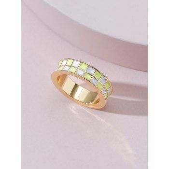 

Metal Colorblock Checkerboard Glazed Ring, Multicolor b