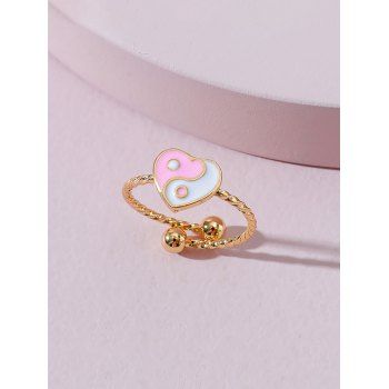 

Metal Heart Tai Chi Twisted Open Ring, Multicolor b