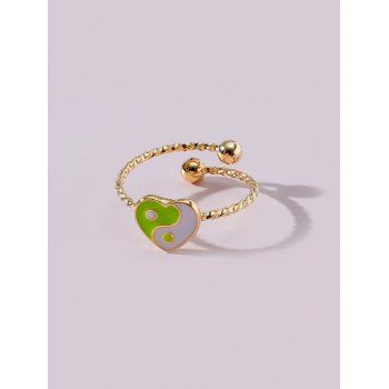 

Metal Heart Tai Chi Twisted Open Ring, Multicolor d