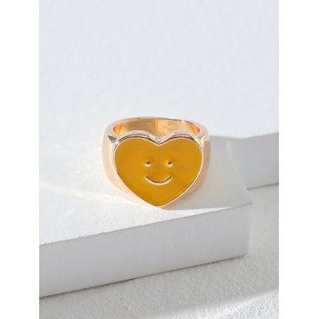 

Glazed Smile Face Heart Chunky Ring, Bee yellow