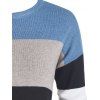 Colorblock Drop Shoulder Mini Sweater Dress - BLUE S