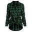 Plaid Raglan Sleeve Tied Shirts - DEEP GREEN 2XL