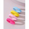 4 Pcs Candy Color Braided Spray Paint Ring Set - multicolor A 