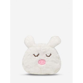 

Pig Shape Plush Chain Crossbody Bag, White