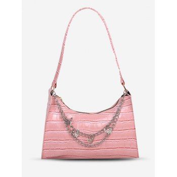 

Butterfly Charm Layered Chains Shoulder Bag, Light pink