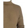 Drop Shoulder Turtleneck Ribbed Sweater Dress - LIGHT COFFEE XL