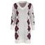 Argyle Straight Sweater Dress - WHITE L