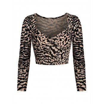 

Animal Flocking Sweetheart Crop T Shirt, Multicolor