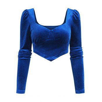 

Velour Crop Bandana Top, Blue