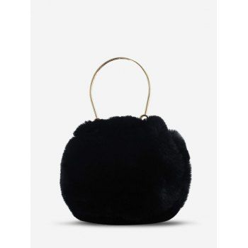 

Faux Fur Chain Cover Crossbody Bag, Black