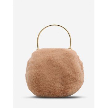 

Faux Fur Chain Cover Crossbody Bag, Light coffee