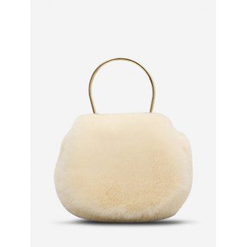 

Faux Fur Chain Cover Crossbody Bag, White