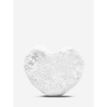 

Heart Plush Faux Pearl Crossbody Bag, White