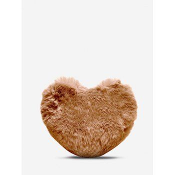 

Heart Plush Faux Pearl Crossbody Bag, Coffee