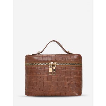 

Travel Checkered Portable Cosmetic Bag, Coffee