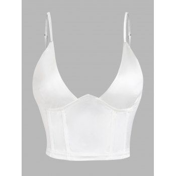 

Satin Corset Style Crop Camisole, White
