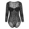 Leopard Mesh Velour Cupped Bodysuit - BLACK L